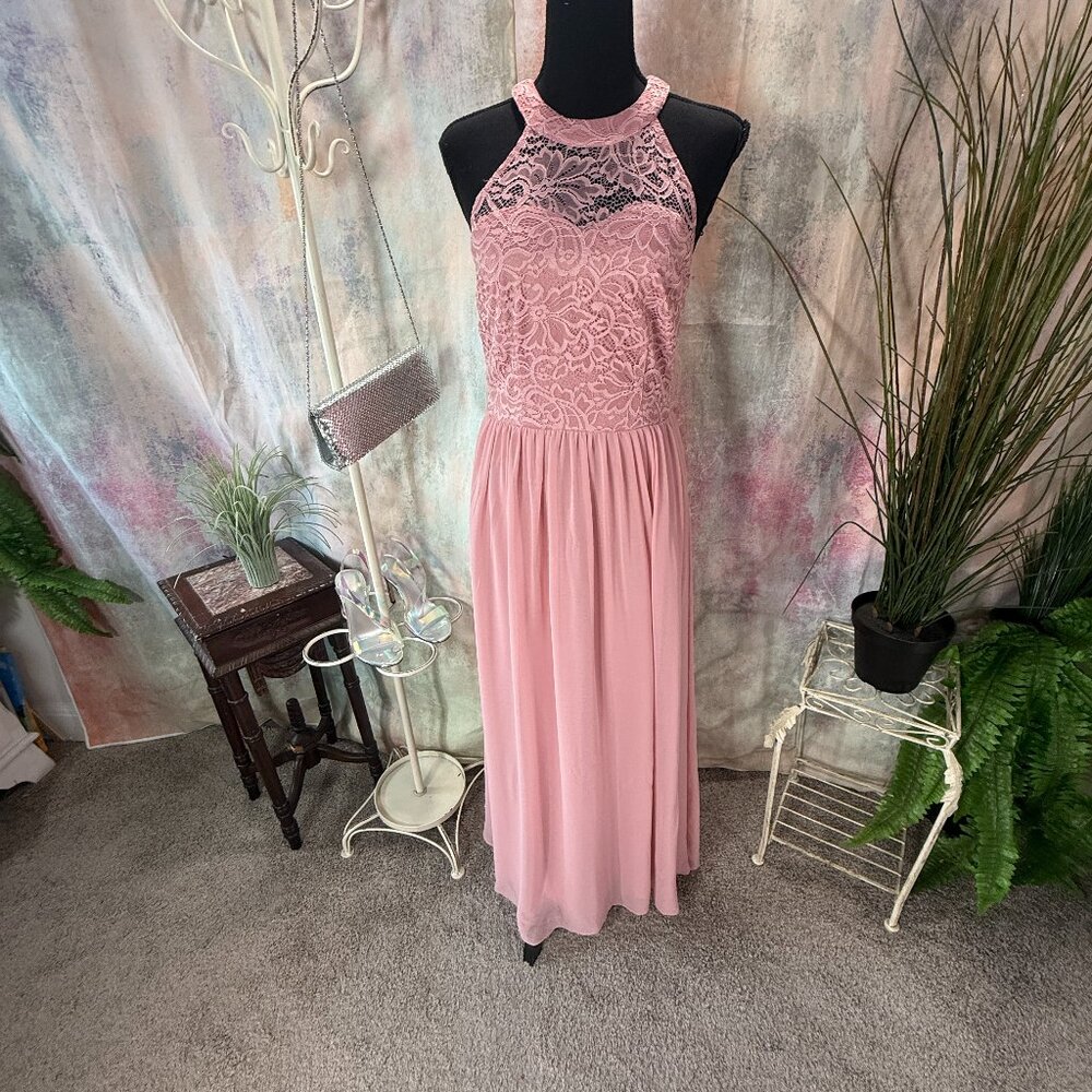 📌Wedtrend Floral Lace Halter-Neck Bodice Formal - Prom - Bridesmaid Dress